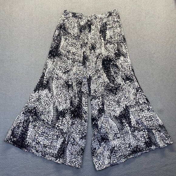 Solitaire Womens elastic Waist Wide Legs Pants Size Large 100% Rayon - Picture 2 of 14